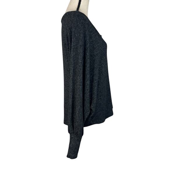 Saturday Sunday Anthropologie Medium Oversized Sweater V-Neck Long Sleeve Black - Picture 4 of 10